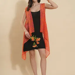 Fashfun Abstract Printed Open Front Shrug-7