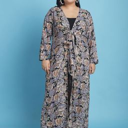 theRebelinme Plus Size Floral Printed Longline Tie-Up Shrug-12