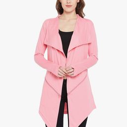 Hypernation Women Pink Solid Shrug-image-82