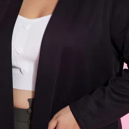 SASSAFRAS Curve Plus Size Longline Open Front Shrug image 2