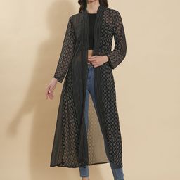 Fashfun Geometric Printed Open Front Longline Shrug image 2