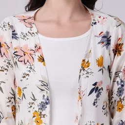 SCORPIUS Floral Printed Longline Open Front Shrug image 2