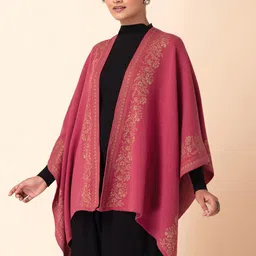INDYA Floral Printed Longline Kaftan Open Front Shrug image 4