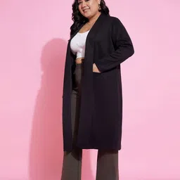 SASSAFRAS Curve Plus Size Longline Open Front Shrug image 4