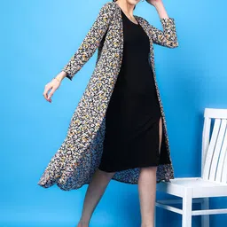 BAESD Floral Printed Longline Open Front Shrug image 4