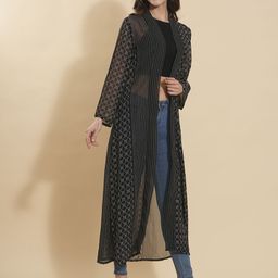 Fashfun Geometric Printed Open Front Longline Shrug image 5
