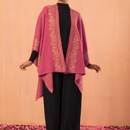 INDYA Floral Printed Longline Kaftan Open Front Shrug image 2