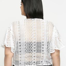 Style Quotient Plus Size  Self Design  Lace Open Front Smart Casual Shrug image 5