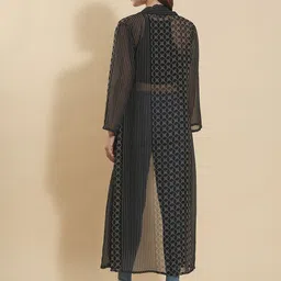 Fashfun Geometric Printed Open Front Longline Shrug image 4