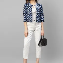 vibes by deebaco DEEBACO Women Printed Crop Tie-Up Shrug-picture-16