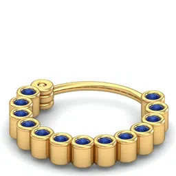 KUBERBOX 18KT Gold Bezel Sapphire Nose Ring-0.68gm-image-7