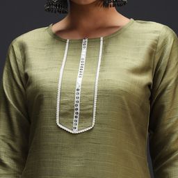 VredeVogel Yoke Design Regular Sequinned Kurta With Trousers & Dupatta image 2