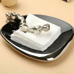 Decor de Maison Black & Silver toned Enameled Tissue Holder-image-48