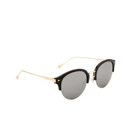 Ted Smith Women Silver Mirrored Round Sunglasses TSL-7979/S_C7-BLK/SIL-52