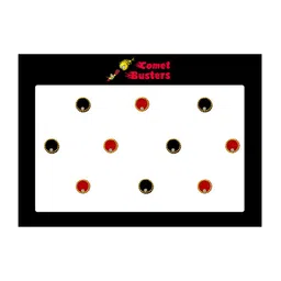 Comet Busters 10 Pcs Embellished Reusable Designer Bindis - Black & Red image 1