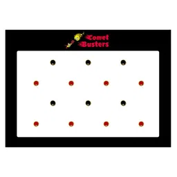 Comet Busters 14 Pcs Embellished Reusable Designer Bindis - Red & Black image 1