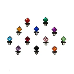 Comet Busters 12 Pcs Embellished Reusable Designer Bindis - Multicoloured image 2