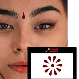 Comet Busters 11 Pcs Reusable Designer Bindis - Maroon image 3
