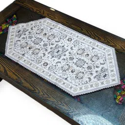 MONKDECOR Grey & Brown Printed Table Runner image 5