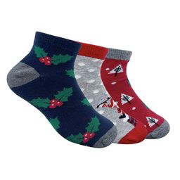 Mint & Oak Kids Pack of 3 Patterned Ankle Length Socks-image-66