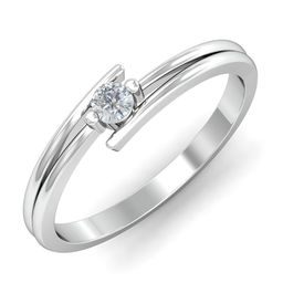 KUBERBOX Timeless Aura 18KT White Gold Diamond -Studded Ring-1.67 gm-image-66