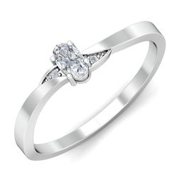 KUBERBOX Sapphire 18KT White Gold Diamond Studded Ring - 1.89 gm-image-22