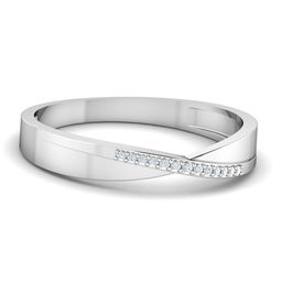 KUBERBOX Celestia 18KT White Gold Diamond-Studded Couple Band Ring- 2.46gm-image-24