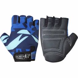 MuscleXP Stout Fitness Sports Gym Gloves,  Blue & Black  Free Size -30