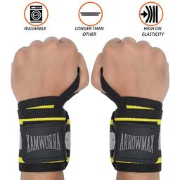 Arrowmax Wrist Band with Thumb Loop for Wrist Support,  Black  Free Size  image 3