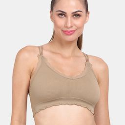 Amour Secret Beige Lightly Padded Dry Fit Sports Bra-image-5
