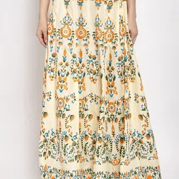 Trend Level Floral Printed Flared Maxi Skirts-17
