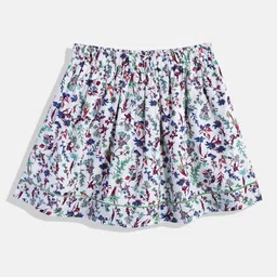 Tommy Hilfiger Girls Floral Print Lace Inserts Flared A-Line Skirt-image-1