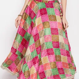 Clora Creation Bandhani Printed Flared Maxi Skirt-picture-35