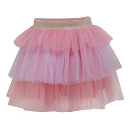 A Little Fable Girls Pink Colourblocked Knee Length Tiered Skirt-image-77