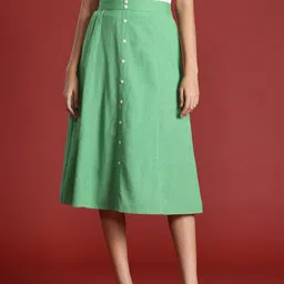 all about you Cotton Linen A-Line Skirt-image-10