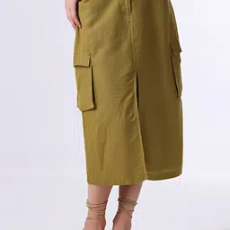 COVER STORY A-Line Denim Midi Skirt-image-34