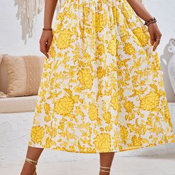 StyleCast Printed Straight Midi Skirt-image-97