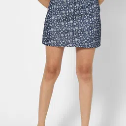 VASTRADO Floral Printed Denim A-Line Mini Skirts-picture-47