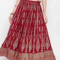 Clora Creation Ethnic Motif Printed Flared Maxi Skirt-97