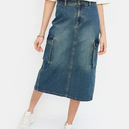 max Pure Cotton Straight Midi Skirts-image-51