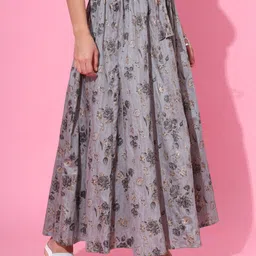 DECKEDUP Printed Flared Maxi Skirt image 5