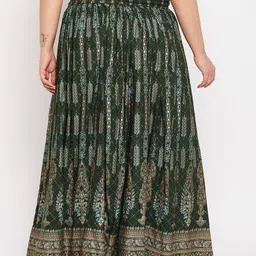 CLORA CREATION PLUS Plus Size Printed Flared Maxi Skirt image 3