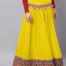 BANJARA INDIA Embroidered Flared Maxi Skirts-picture-50