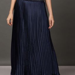 NUHH A-Line Accordion Pleated Maxi Skirt-image-32