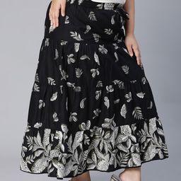 Oxolloxo Sublime Printed Plus Size Flared Maxi Skirt image 2