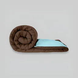 RF RELAXFEEL Blue & Brown Geometric Heavy Winter 233 GSM Double Bed Quilt-image-93