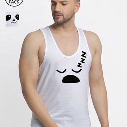 Friskers  Pack Of 2 Printed Sleeveless Gym Vest-image-52