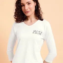 MINT STREET Typography Printed V-Neck Pure Cotton T-shirt-picture-39