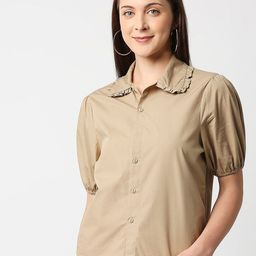Remanika Beige & sand dollar Shirt Style Top-image-25