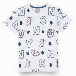 Gini and Jony Boys Typography Printed Applique T-shirt-image-91